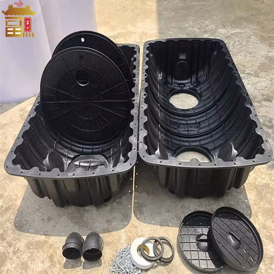 Biodigestor subterráneo hogar HDPE tanque séptico anaeróbico de tres cámaras